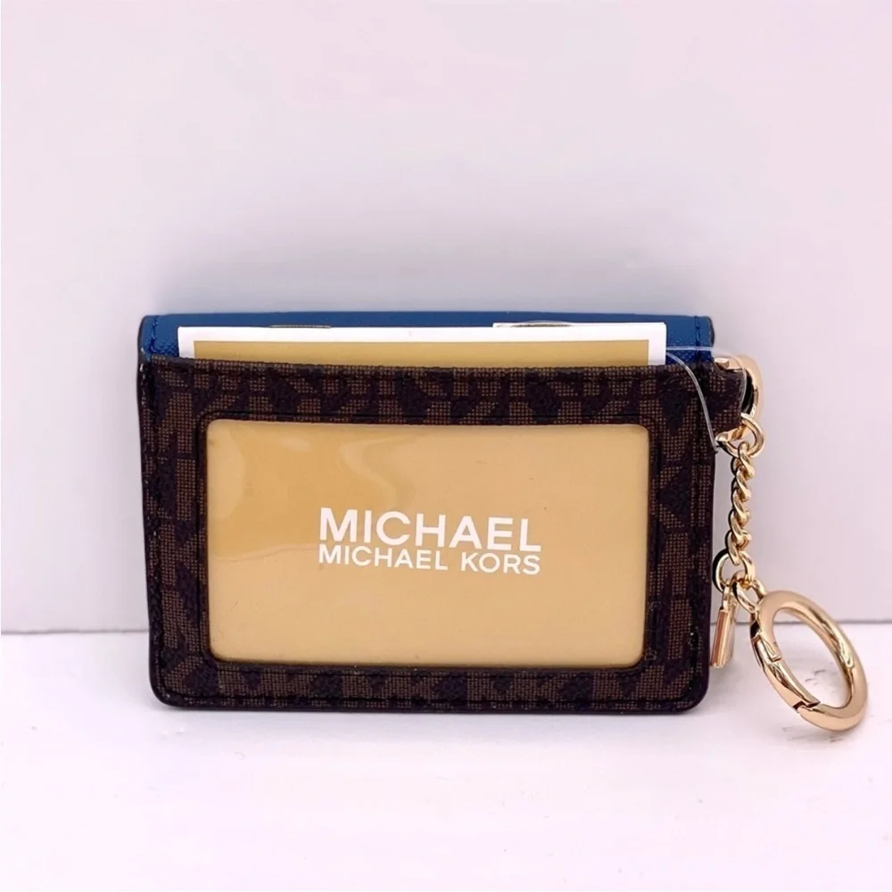 Michael Kors Blue and Gray Card Holder